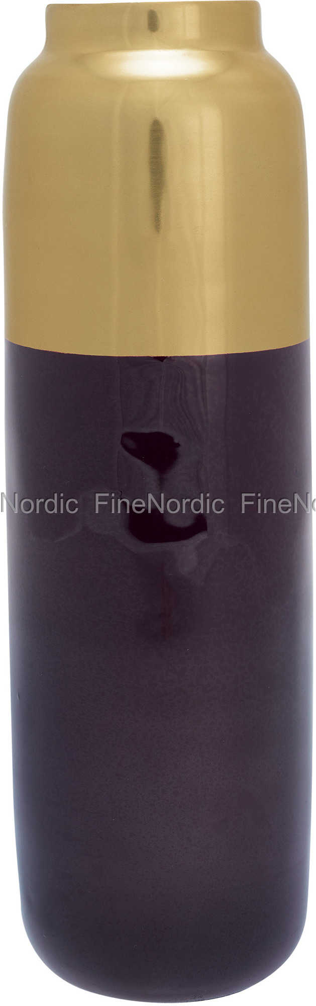 GreenGate Vase Plum with Gold Medium