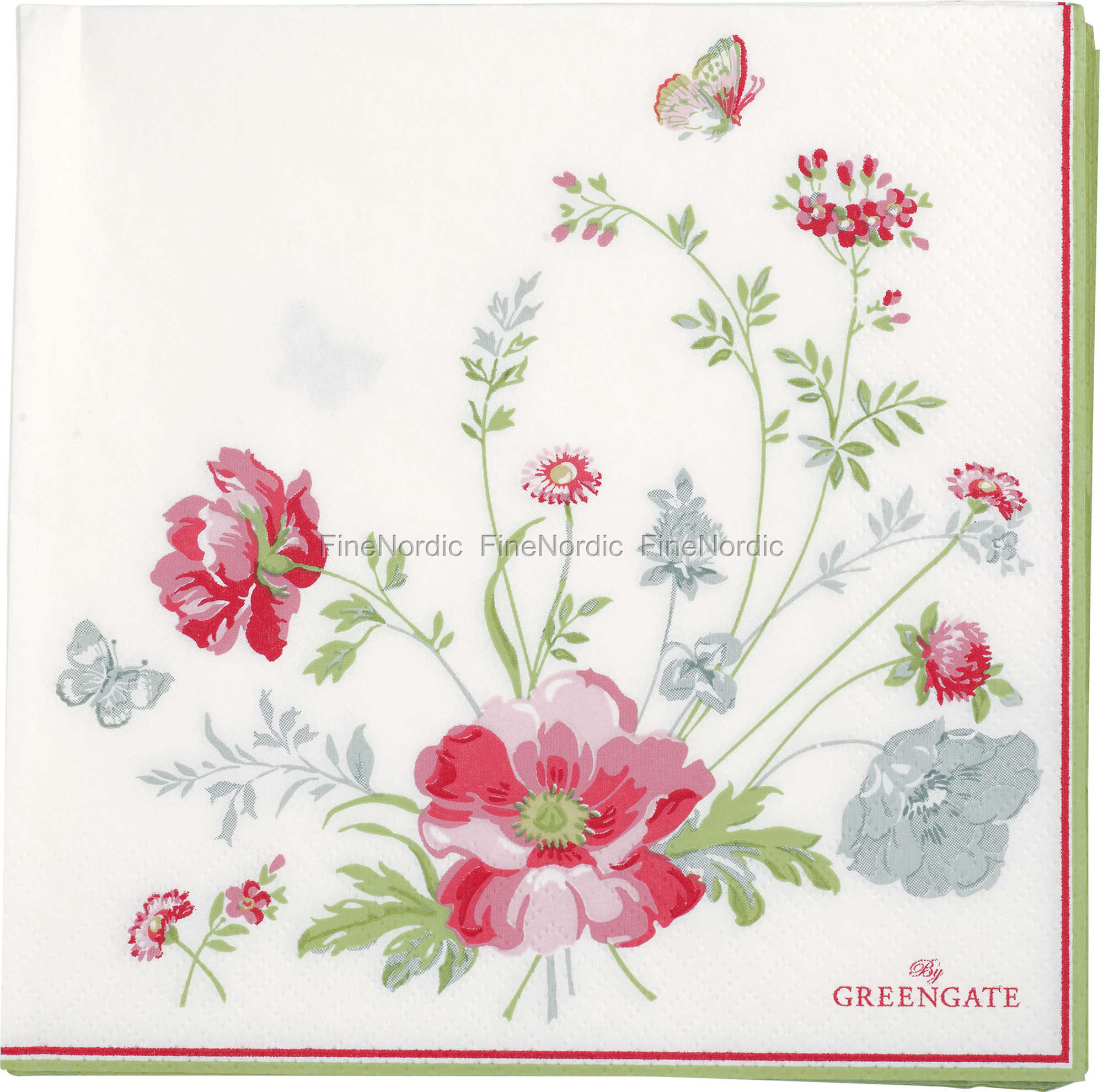 GreenGate Papierservietten Paper Napkins Large Meadow White 20 Stück