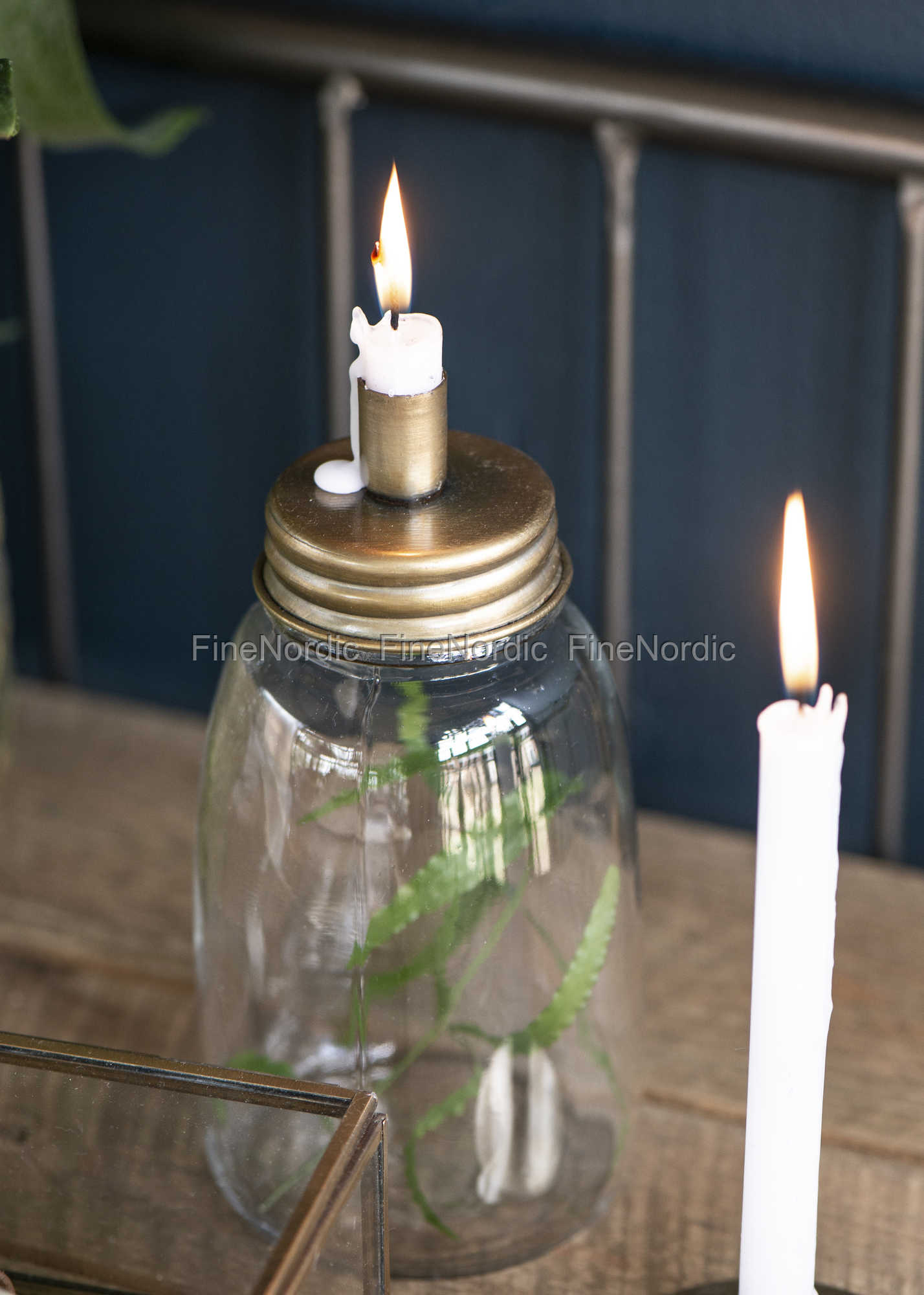 Ib Laursen Kerzenhalter für Dünne Kerze Metalldeckel Messing