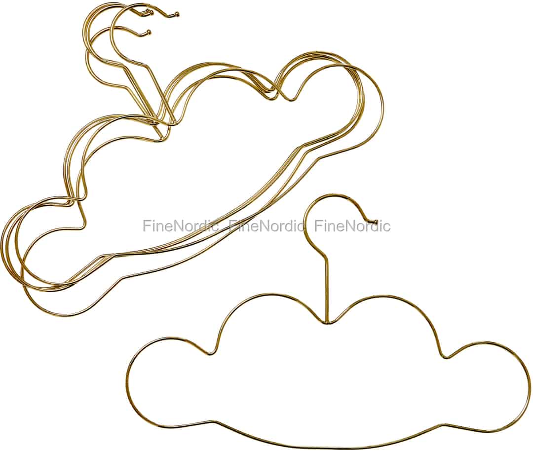 Rice Kinder Kleiderbügel in Wolken Form in Gold 5er Set