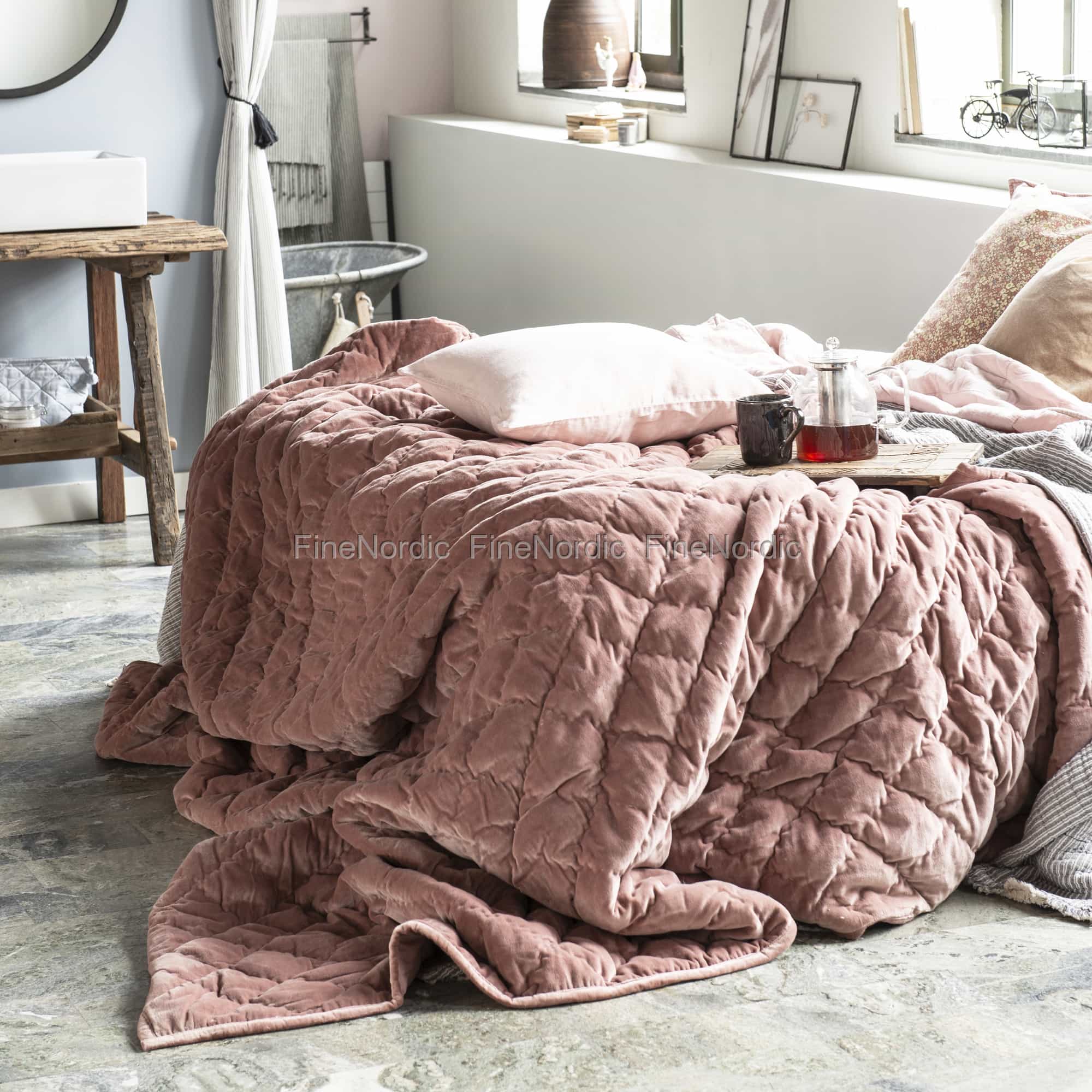 Ib Laursen Quilt Tagesdecke Doppelt Rose 240 x 240 cm