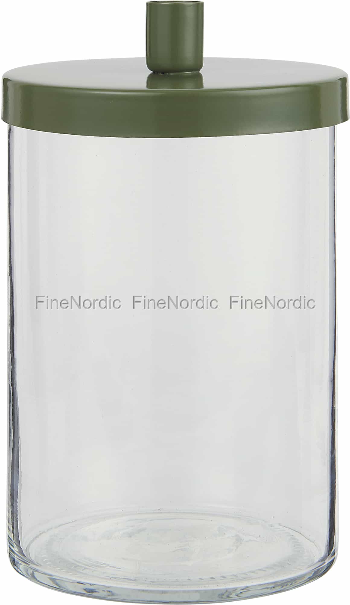 Ib Laursen Kerzenhalter für Schmale Kerze Metalldeckel Grün