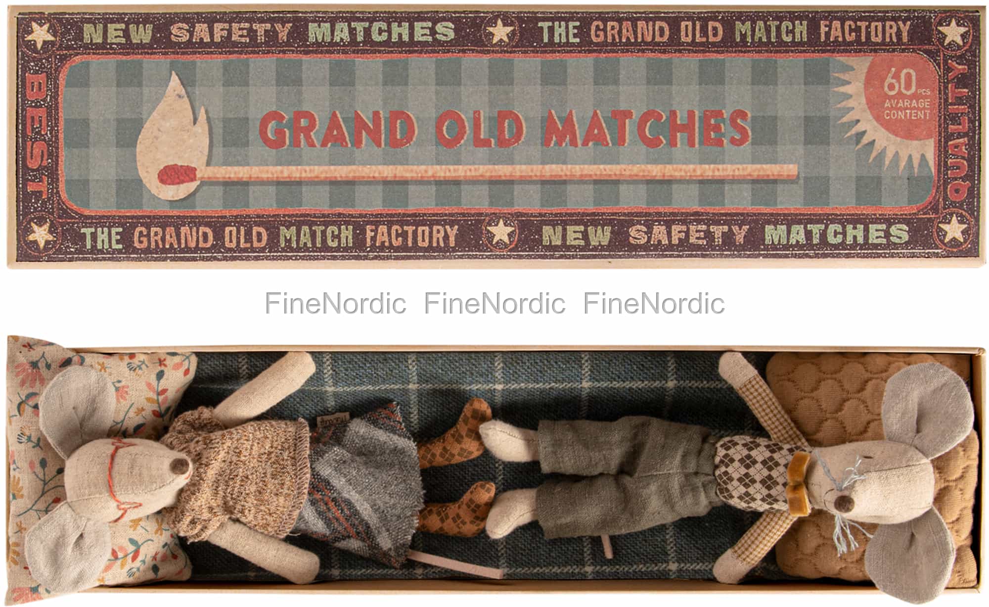 Maileg Oma & Opa Maus in eine Streichholzschachtel