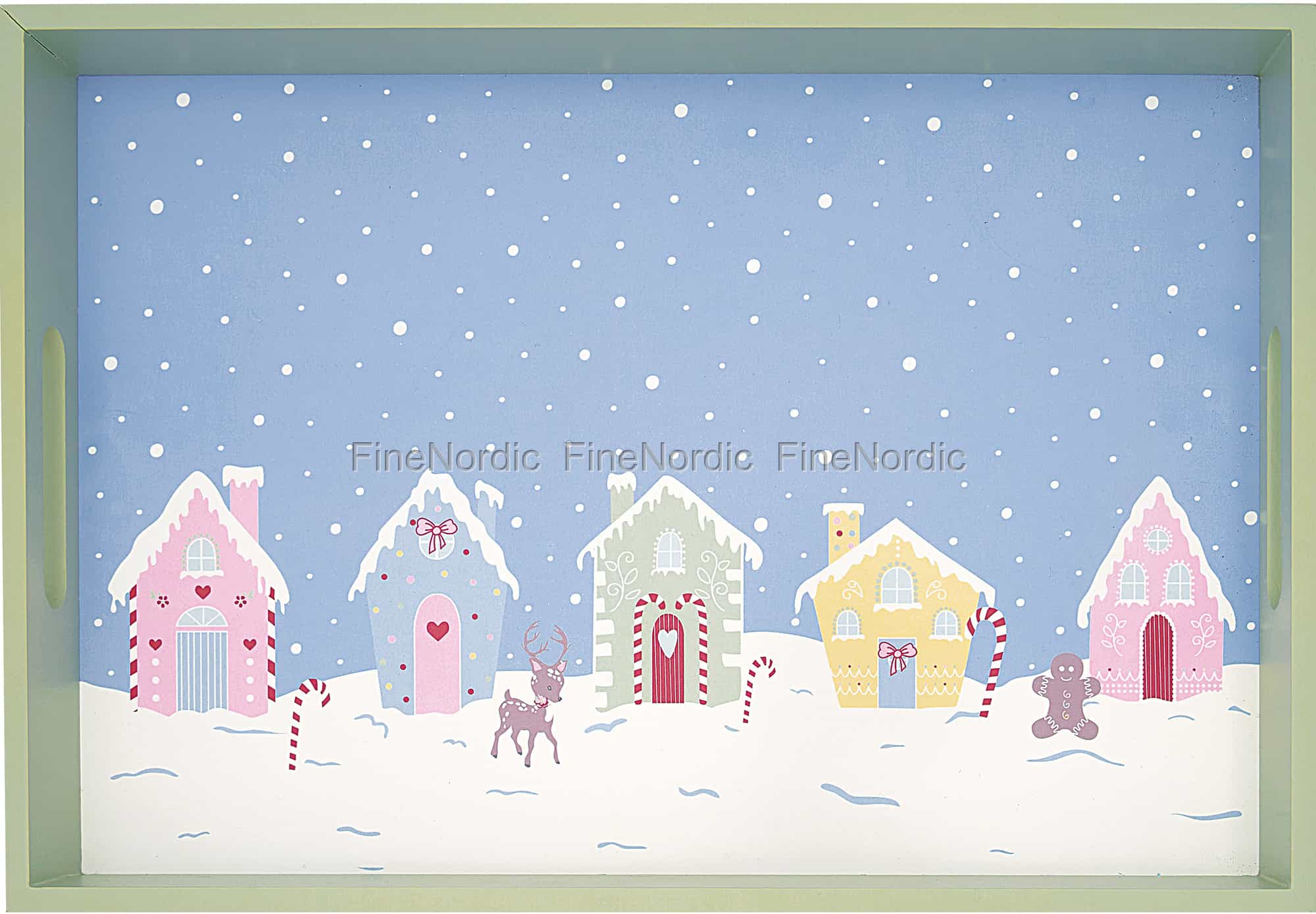 GreenGate Holztablett Laura Homes Dusty Blue Groß