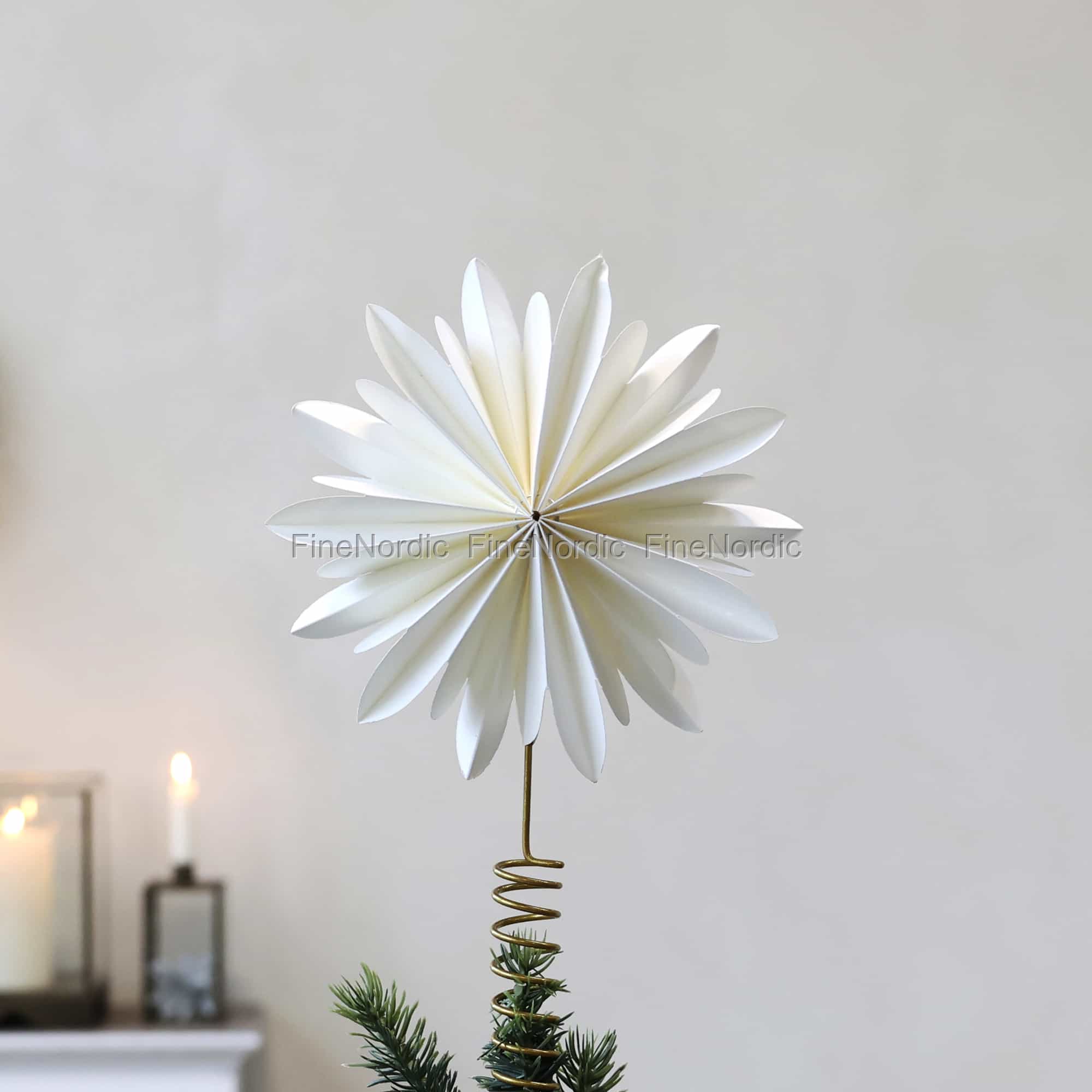 Chic Antique Weihnachtsbaumspitze aus Papier Creme Klein