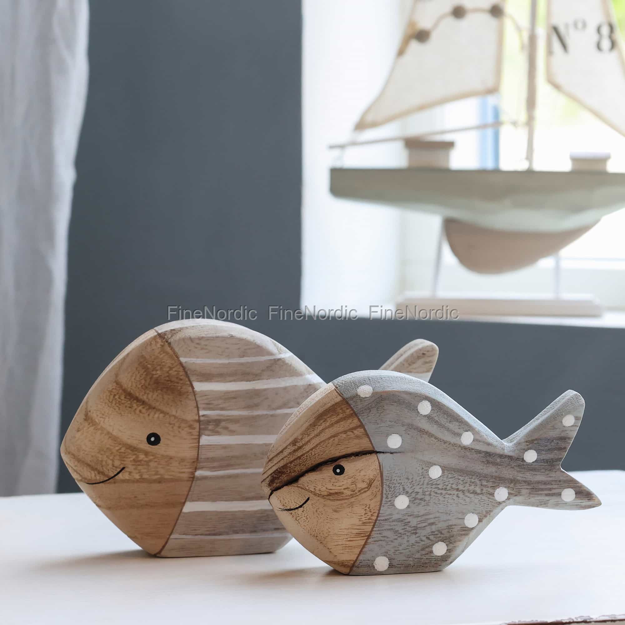 Chic Antique Fisch Set von 2 Grau